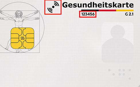 Gesundheitskarte mit Hinweisfeldern